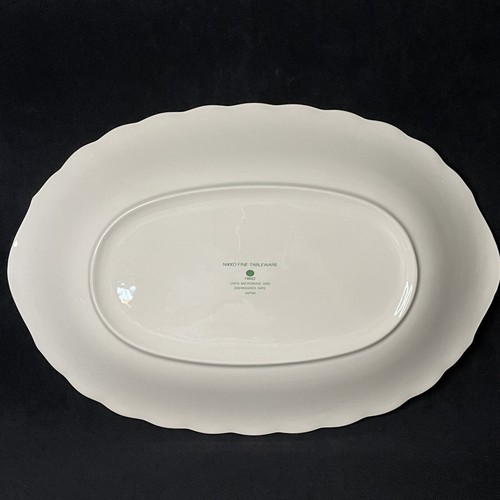 Nikko Tea Roses Platter, Blue/White Chintz, 14" Long - Picture 2 of 9