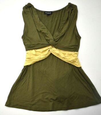 Bebe Womens Twisted Neck Sleeveless Comfort-Fit Casual Tie-Up Back Top Blouse S