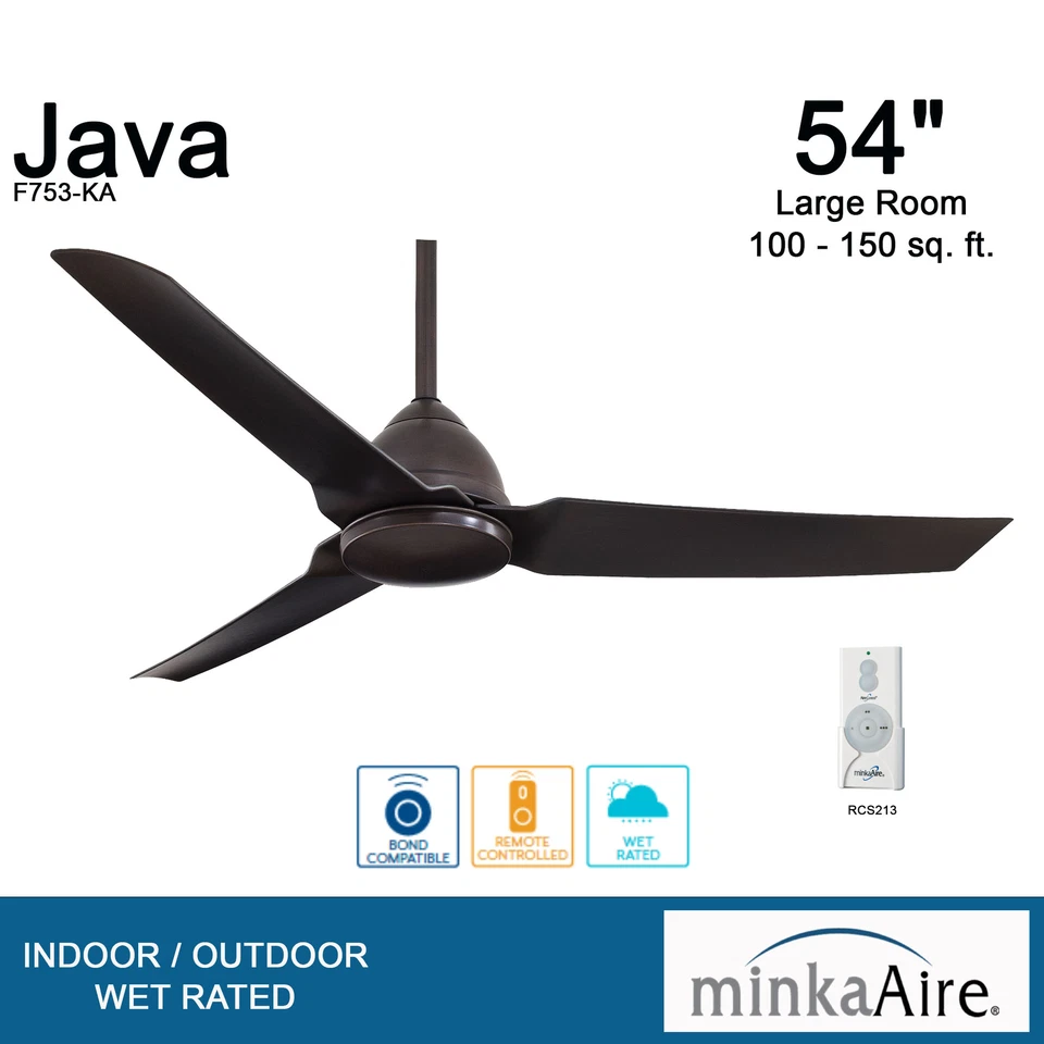 Minka Aire Java 54" Indoor/Outdoor Ceiling Fan With Remote Control, Kocoa - Image 4 of 4