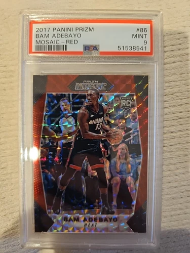 BAM ADEBAYO 2017 Mosaic Red SSP #86 Miami Heat Rookie PSA 9 
