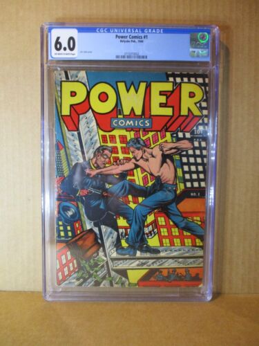 Power Comics 1 CGC 6.0 OW/W 1944 Classic L.B. Cole Holyoke Pub Scarce 3710310002 - Picture 1 of 12