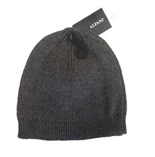 Alfani Mens Rib Knit Beanie Hat Charcoal Heather One Size