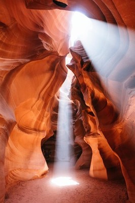 Upper Antelope Canyon Beam Of Light Sunbeam Photo Photograph Poster 16x24