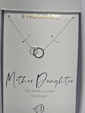 Love This Life Mother And Daughter Necklace Sterling Silver 16" - 18" Adjustable