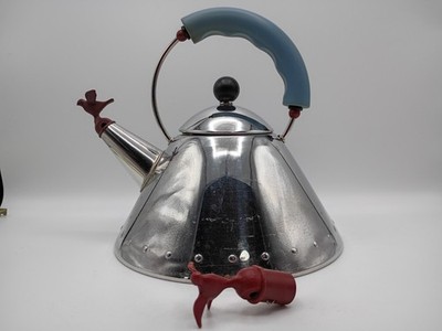 Alessi Michael Graves Teapot / Kettle #9093 Bird Whistle Italy Extra Whistle