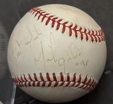 Mike Golic #90 Autographed Baseball Philadelphia Eagles Player Slightly Faded