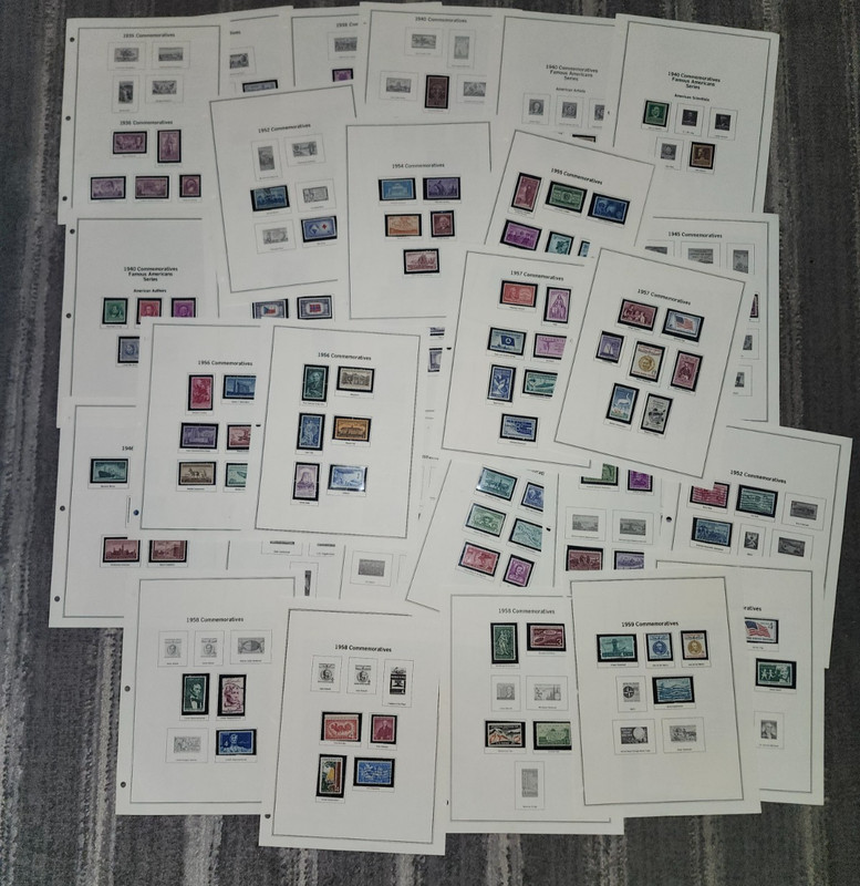 1936–1959 U.S. Commemoratives (MNH, OG) — Album Pages