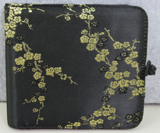 Audiofile CD DVD Wallet Case Storage Black Gold Floral Cherry Plum Tree Soft