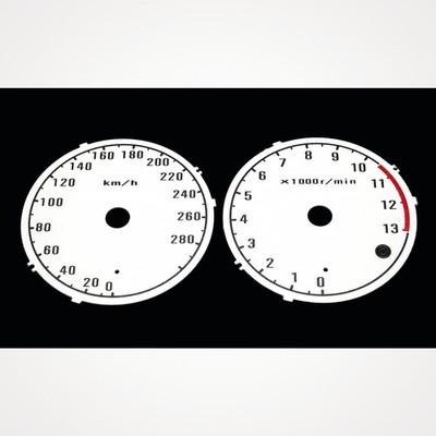 Kawasaki 1400 GTR 2007-2009 KM/H Replacement White Gauge Faces
