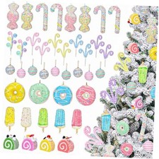 40 Pcs Candy Christmas Tree Ornaments 25 Styles Pastel Dessert Hanging