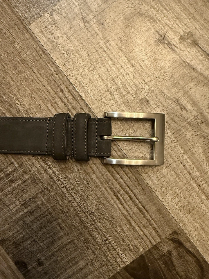 Allen Edmonds Olive Suede Belt size 34 - Image 4 of 4