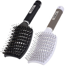 Boar Bristle Hair Brush Set Detangler For Wet & Dry Hair Curly Thick Fine Nylon