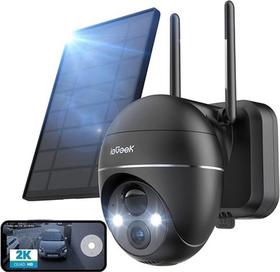 ieGeek 2K Wireless Solar Camera,360° Solar Security Camera Outdoor Battery CCTV