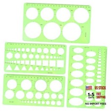 Circle Template for Drawing, Ymapinc 4Pcs Plastic Oval/Triangle Stencil