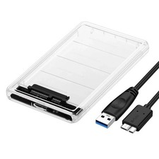 2.5" SATA USB 3.0 Clear Hard Drive Disk HDD SSD Enclosure External Laptop Case 