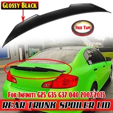 PSM Rear Trunk Spoiler Wing Lip Glossy Black For Infiniti G35 G37 4Door Sedan