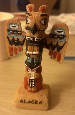 #ad Alaska souvenir Totem 5” resin Carving Figurine
