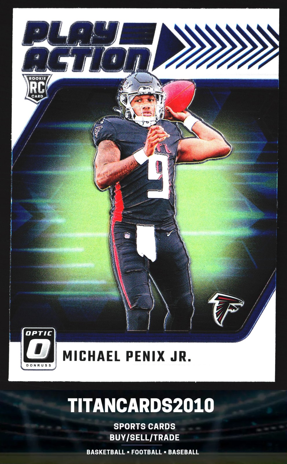 Michael Penix Jr. 2024 Donruss Optic Play Action Rookie RC Atlanta Falcons #4