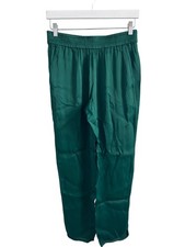 Zara Bottle Green Satin Effect Cropped Pants
