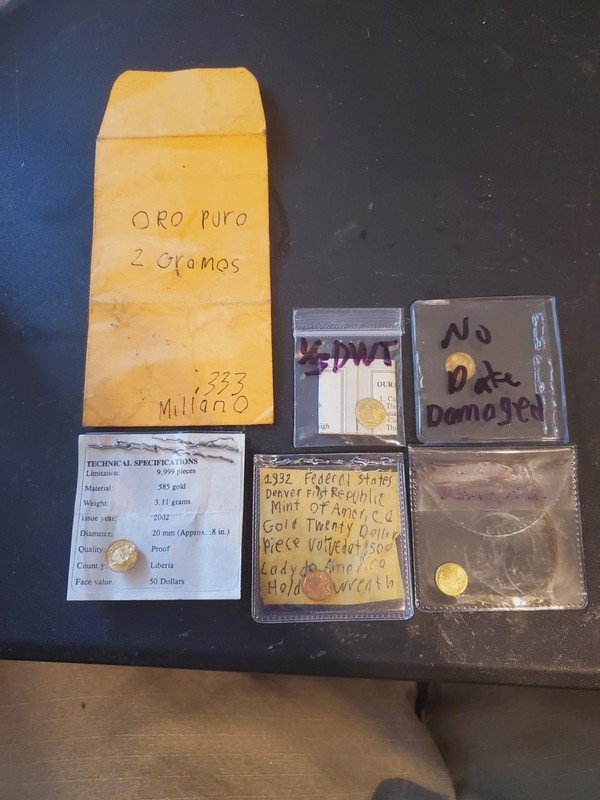 LOT OF SCRAP GOLD COINS UNTESTED 8K GOLD .333 MILANO ORO PURO ITALIA ST GAUDENS 