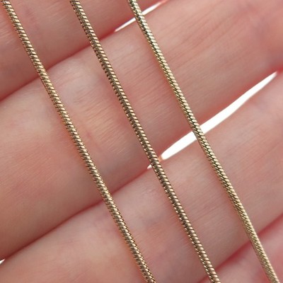 925 Sterling Silber vergoldet Italien Schlangenkette Halskette 18''