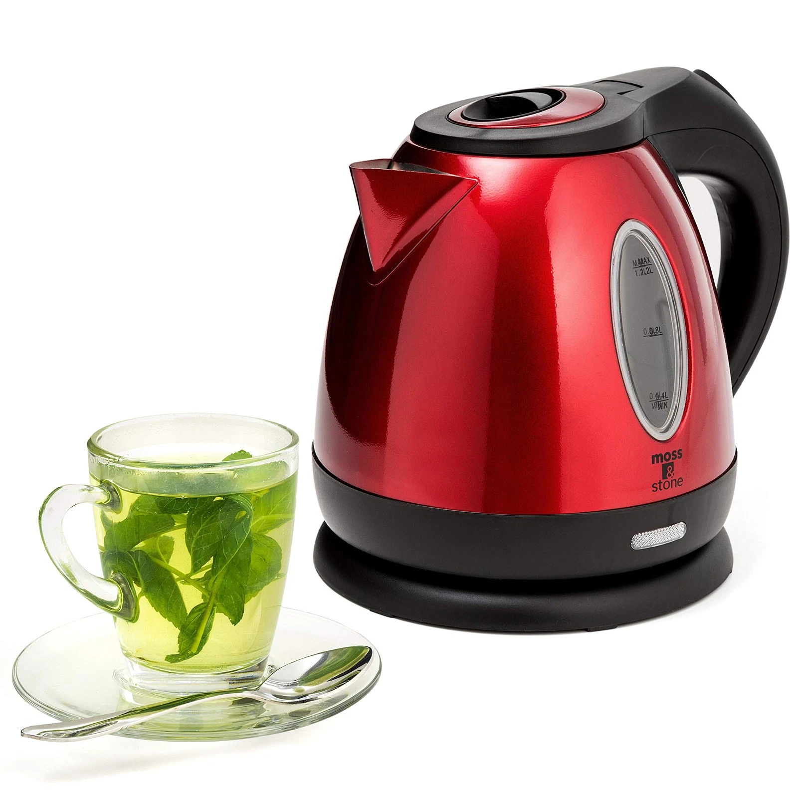 1.2L Stainless Steel Small Electric Kettle Red Color, Cordless 1500w Fast Boi...