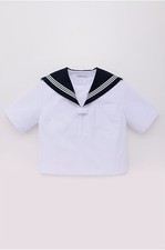 Made-to-Order Short-Sleeve Sailor Top (Small, Navy) - KANKO