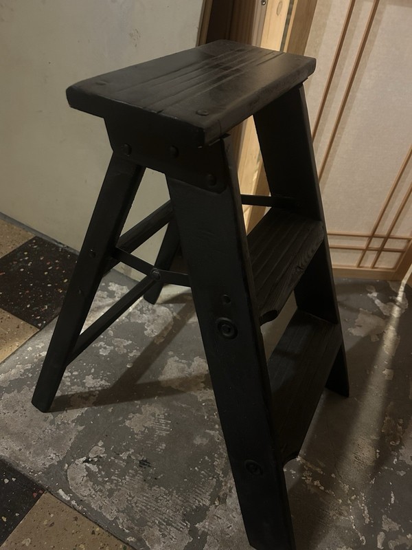 Vintage Black Step Ladder
