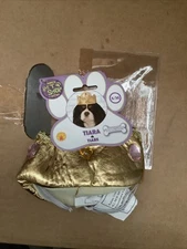 Soft Gold Princess Prince Queen King Crown Tiara Hat For Pet Dog