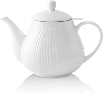 KOOV Ceramic Teapot with Infuser, 40 Ounce Tea Pot with Infuser for Loose Tea, L