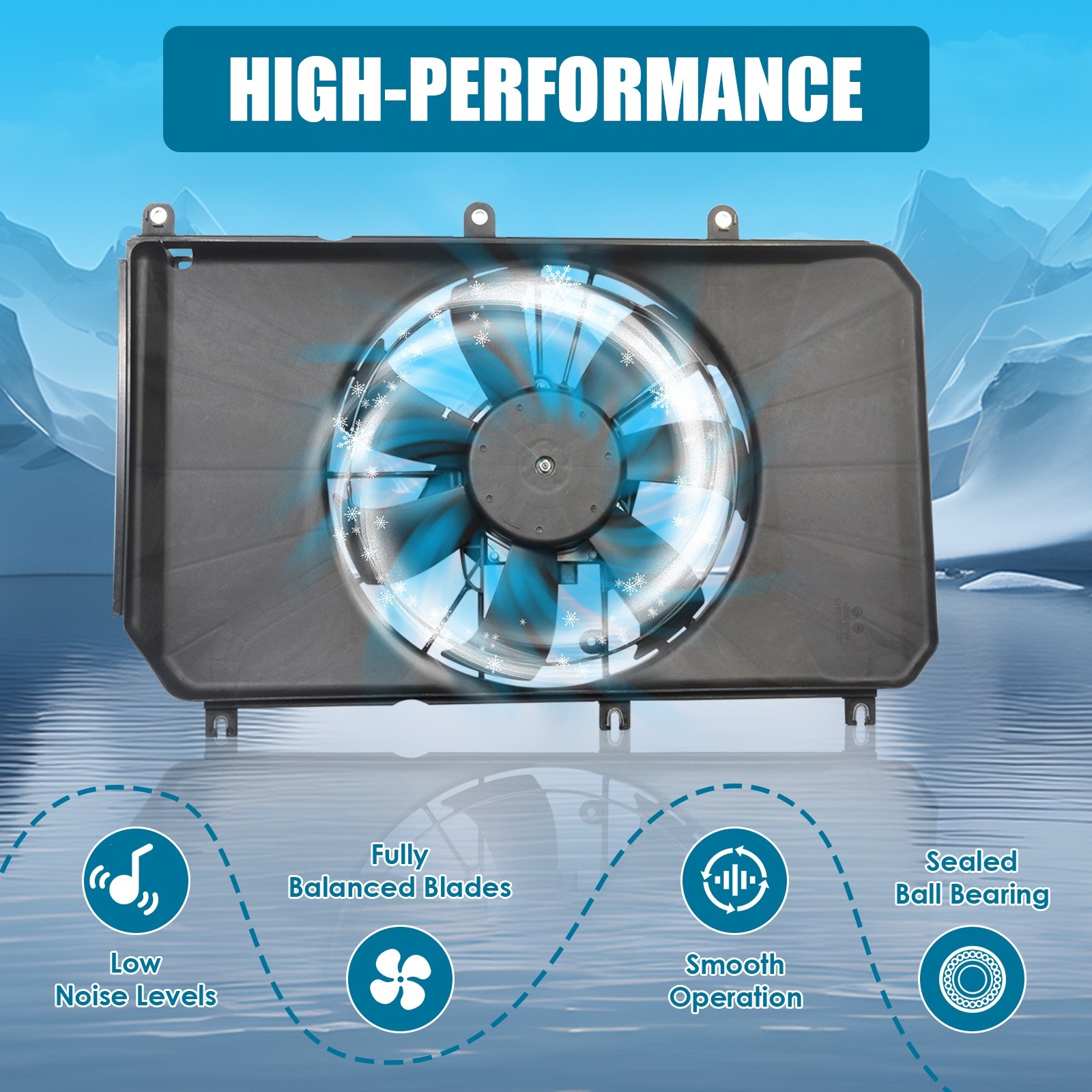 Radiator Condenser Cooling Fan Assembly For 2020-2022 Honda CR-V Hybrid 2.0L