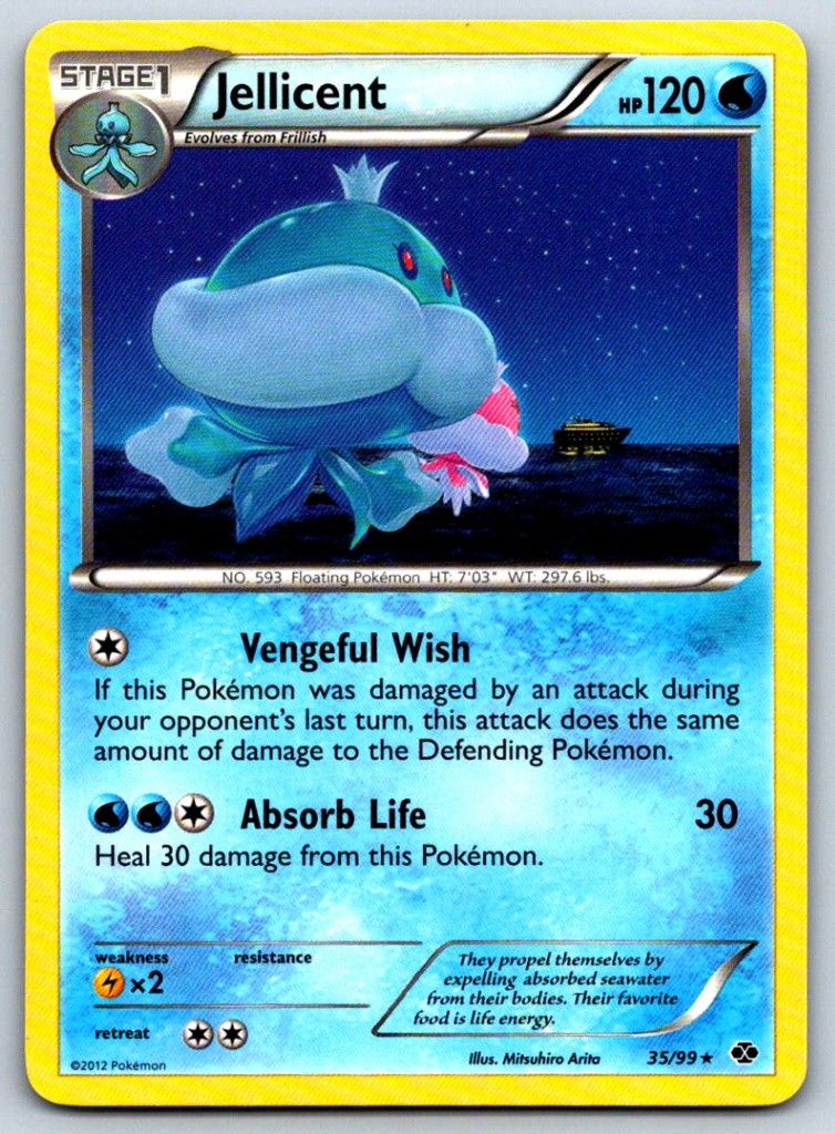 Jellicent - Next Destinies 35/99 Vintage Pokemon Card LP