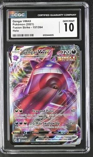 Gengar VMAX CGC 10 Full Art 157/264 Pokemon Card Swsh08: Fusion Strike