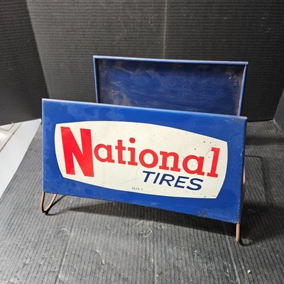 Vintage Gas Station National Tires Display Stand Rack Store sign
