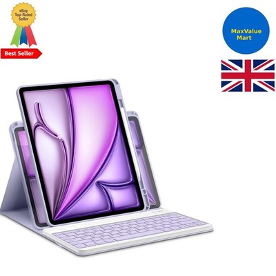 Bettdow für iPad Air 13 Zoll M3 2025/ M2 2024 Tastatur Hülle, Lila