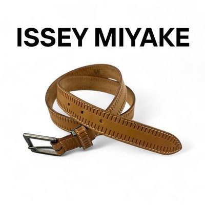 小物 ISSEY MIYAKE MEN leather belt brown L Issey Miyake Illusionary Miyame Genuine Leather Belt Extreme