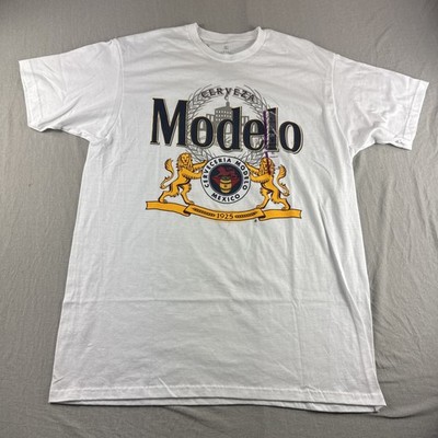 Cerveza Modelo Beer T-Shirt XL White Ripple Junction Athletic Fit Cotton Top NEW