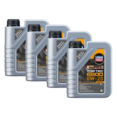 LIQUI MOLY 0W-20 4L TOP TEC6200 Motoröl für AUDI SEAT SKODA VW