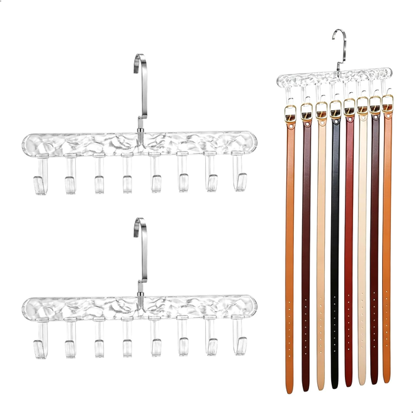 2 StüCk GüRtelhalter, GüRtelaufhäNger FüR Schrank, GüRtel Organizer Mit 8 Haken,-image
