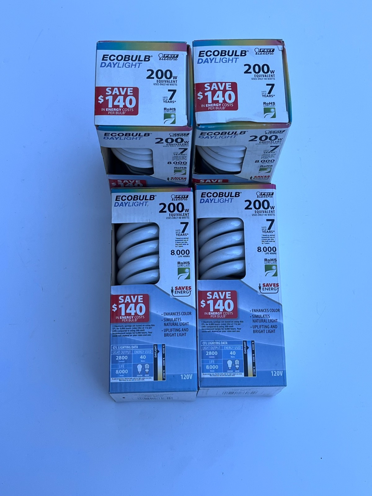 Four Feit Electric 40 watt (200 watt equivalent) compact flu