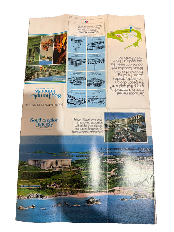 SOUTHAMPTON PRINCESS HOTEL, BERMUDA, HUGE 1975 BROCHURE, COLUMBUS, GA. TRAVEL