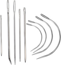9 Pcs Heavy Duty Hand Sewing Needles Kit,Leather with 5 Silver