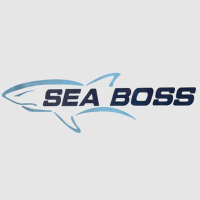 #ad Sea Boss Boat Shark Logo Decal Blue Graphic Sticker $65.95