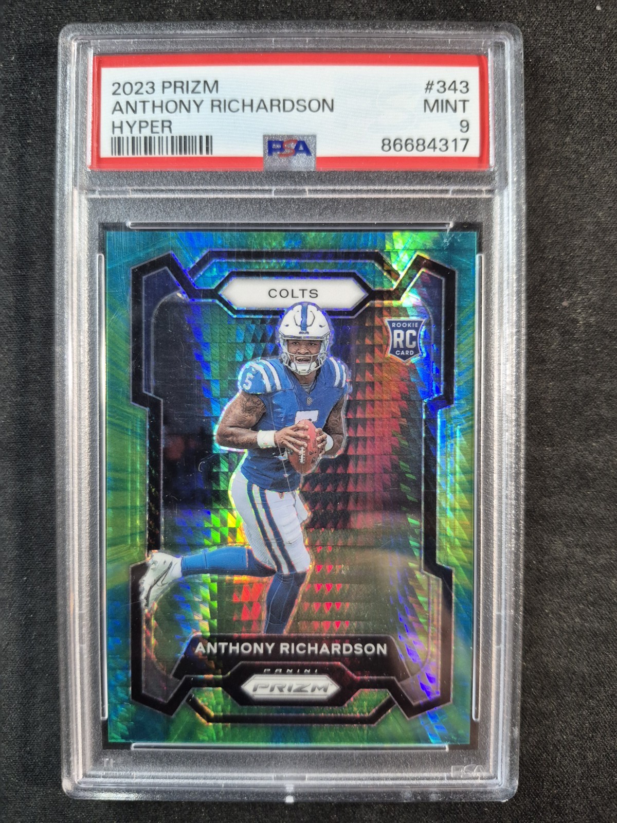 2023 Panini Hyper Prizm #343 Anthony Richardson Colts RC Rookie /175 PSA 9 Mint