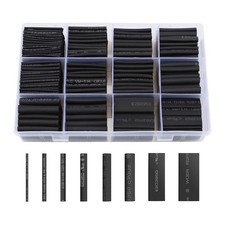 650pcs Heat Shrink Tubing Black Heat Shrink Tube Wire Shrink Wrap Shrinkage R...