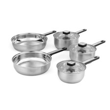 Salter Expert 5-Piece Stainless Steel Pan Set - 16/18/20/24/28cm, PFAS-Free
