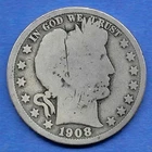 1908D BARBER HALF DOLLAR, OVER 100 YEARS OLD!!!