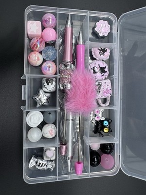 Colorful Acrylic Bead Set with Pens 