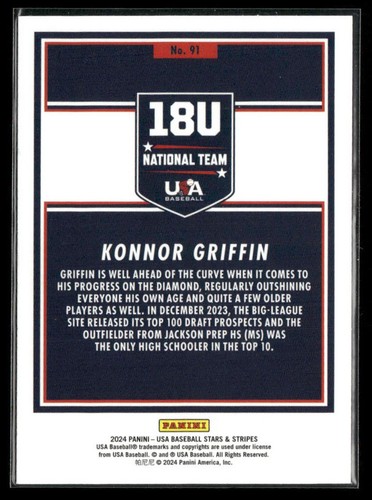 2024 Panini Stars and Stripes - Konnor Griffin #91 (RC) - Picture 2 of 2