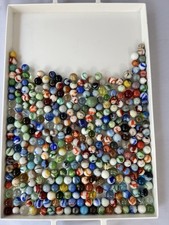 339 Vintage Glass Marbles Lot Includes UV Reactive Uranium Cadmium Marbles
